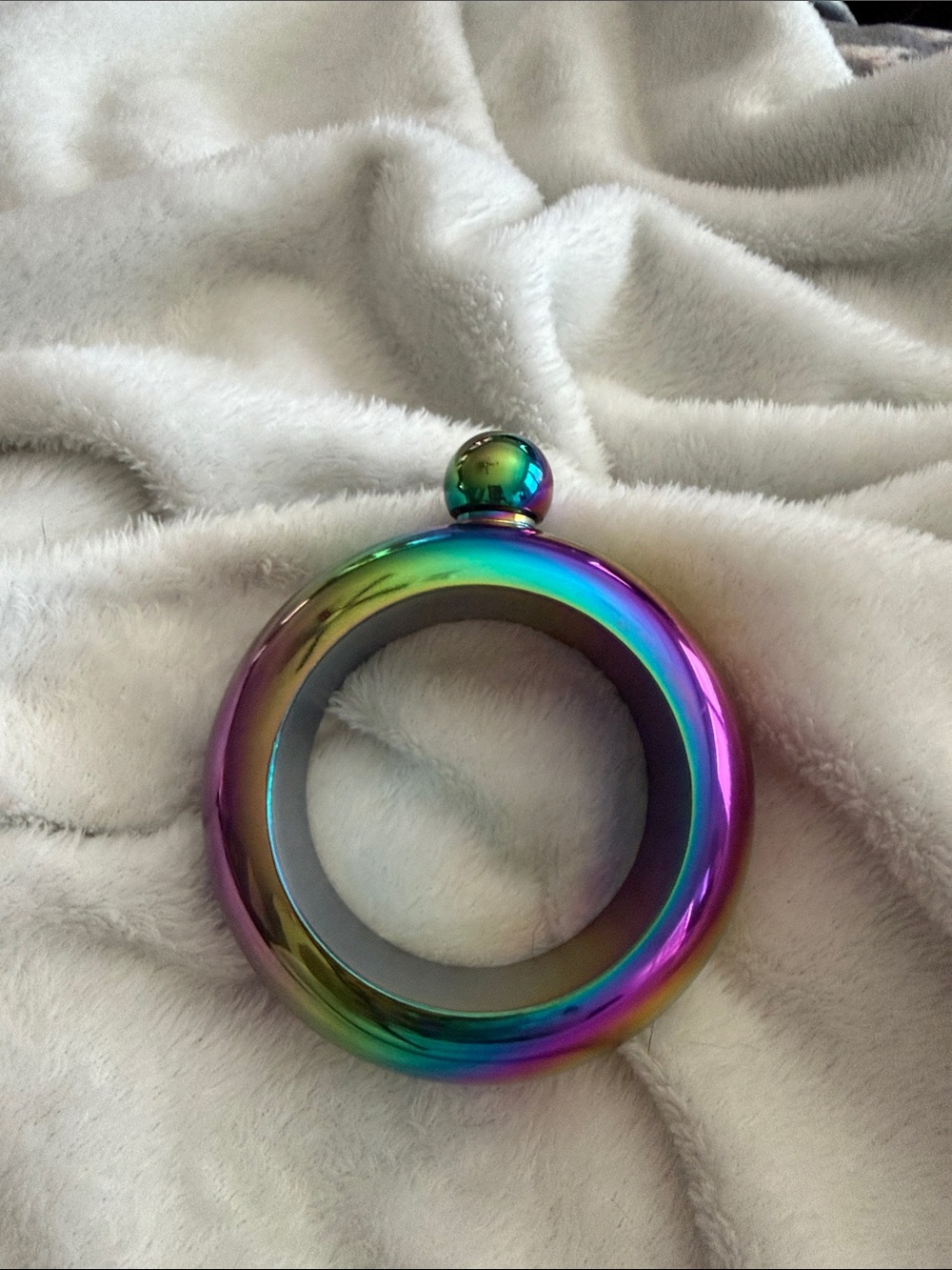 NWOT Iridescent Rainbow Flask / Cuff Bracelet, Hollow, for secret liquid stash 🥃